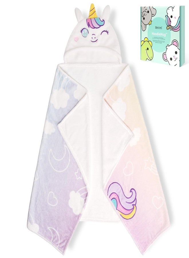 HECCEI HoodieHug Baby Towels, Premium Coral Fleece Bath Towel with Large Size-Ultra Absorbent for Baby Comfort- Great Gift for Newborn, Toddler and Kid (Unicorn) - Image 1